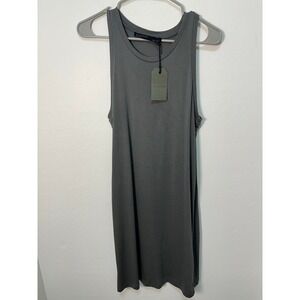 NWT ALLSAINTS Evis Dress Tank Dress Charcoal Grey Modal Cotton Blend Medium
